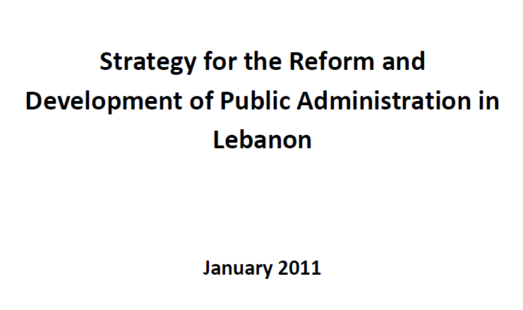 Strategy for the Reform and Development of Public Administration in Lebanon