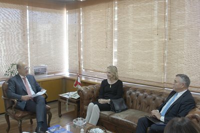 Dr. Fadi Makki receives the Ambassador of the Republic of Estonia to Lebanon, Ingrid Aamer.